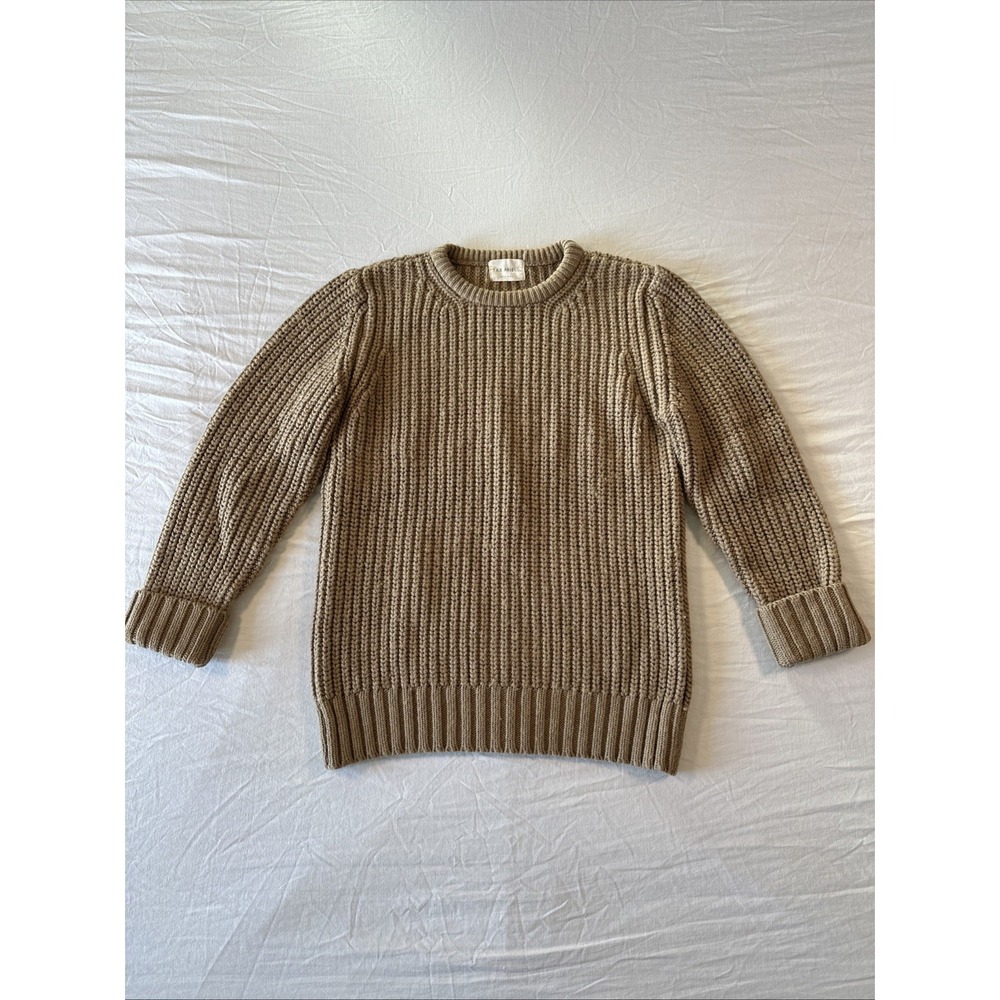 Far Afield Alpaca‎ Merino Wool Blend Chunky Cable Knit Sweater Brown Size 2